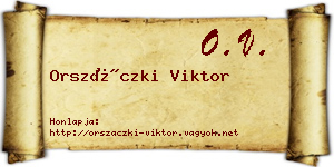 Orszáczki Viktor névjegykártya
